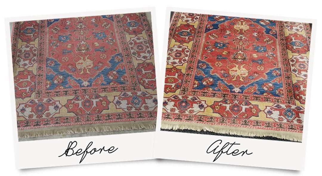 Oriental rug cleaning before and after Chichester